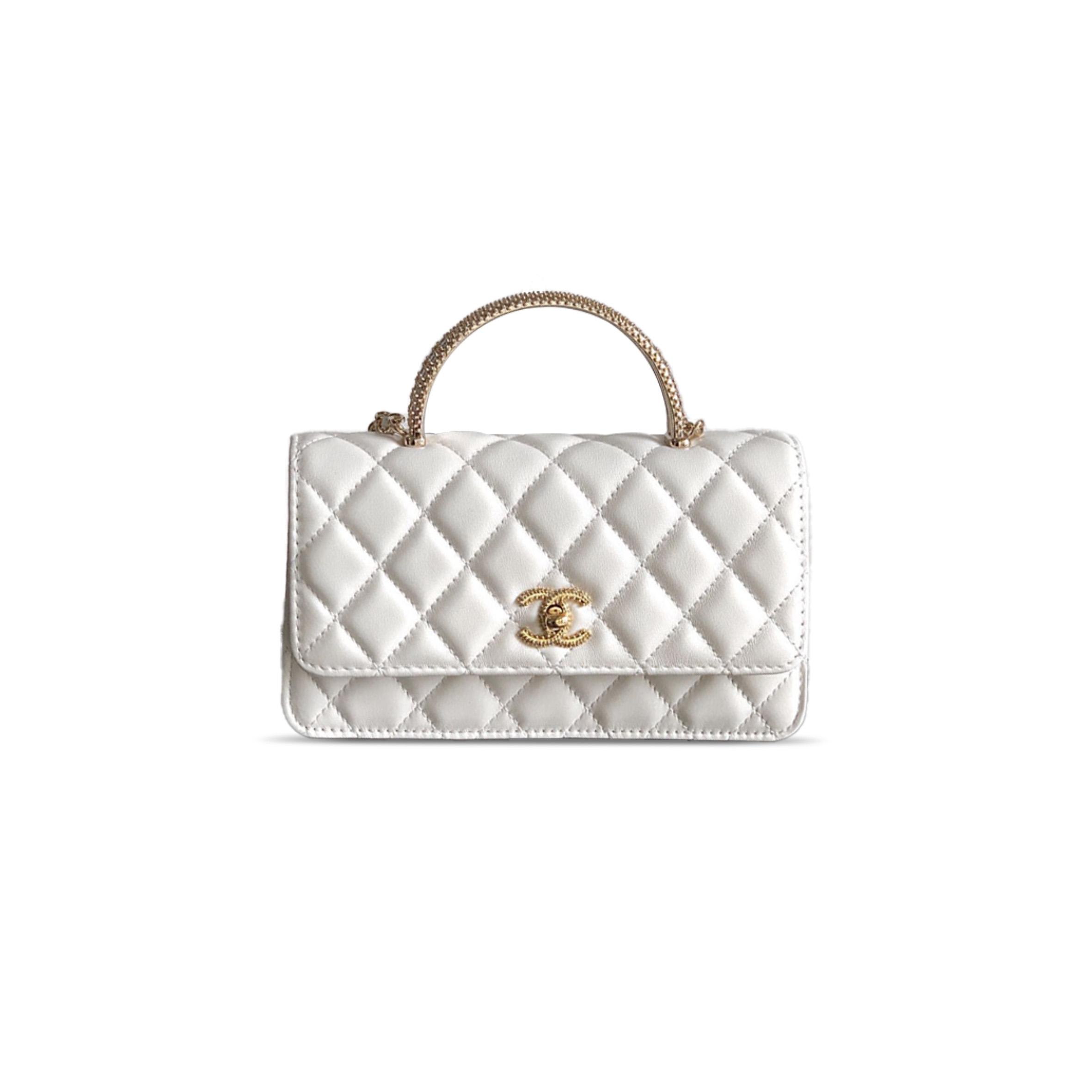 CHANEL MINI RHINESTONE HANDLE ACCORDION BAG (18.5*11*6cm)